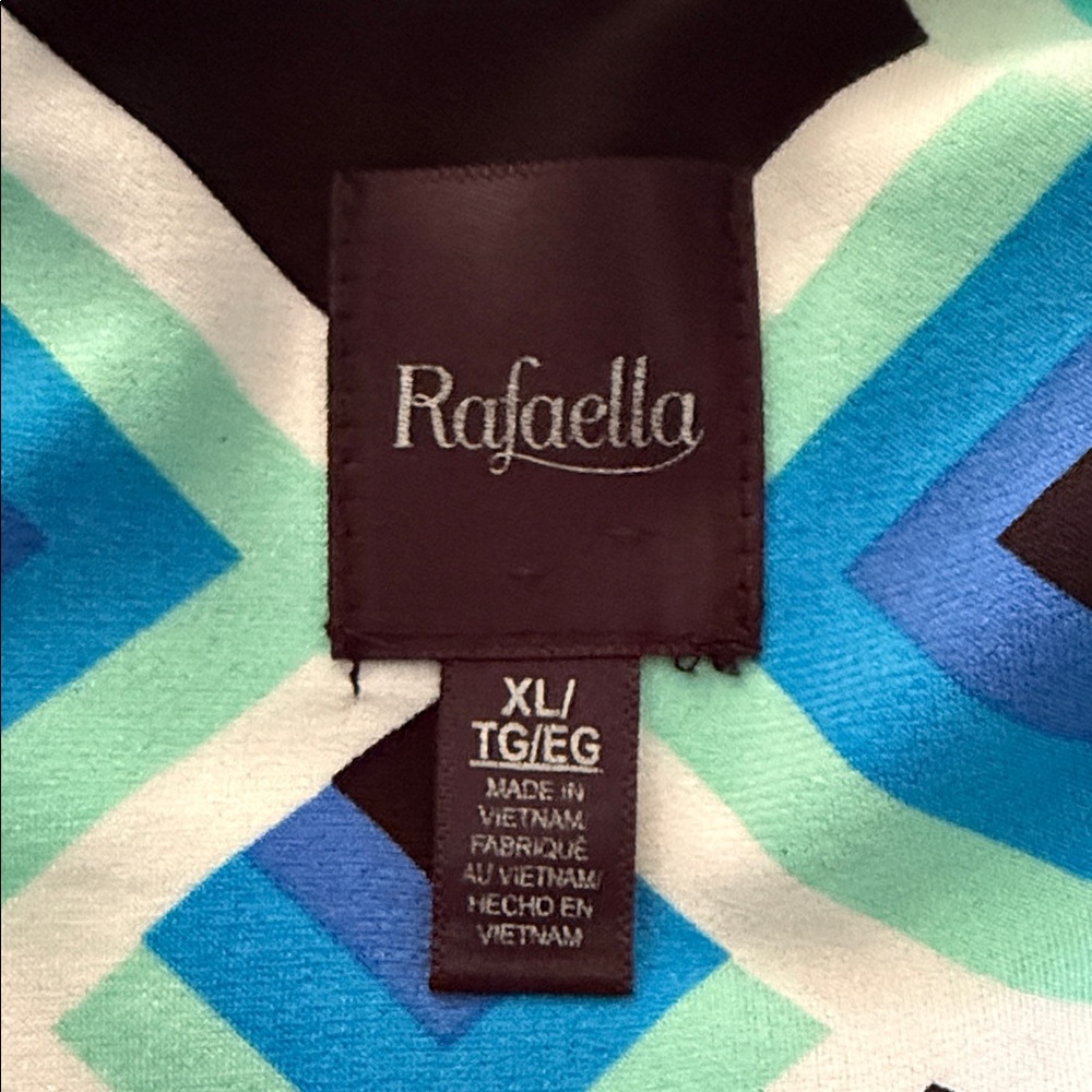 Rafaella Woman Stretch Blue Geometric Print Shift Dress Size XL - Picture 7 of 7